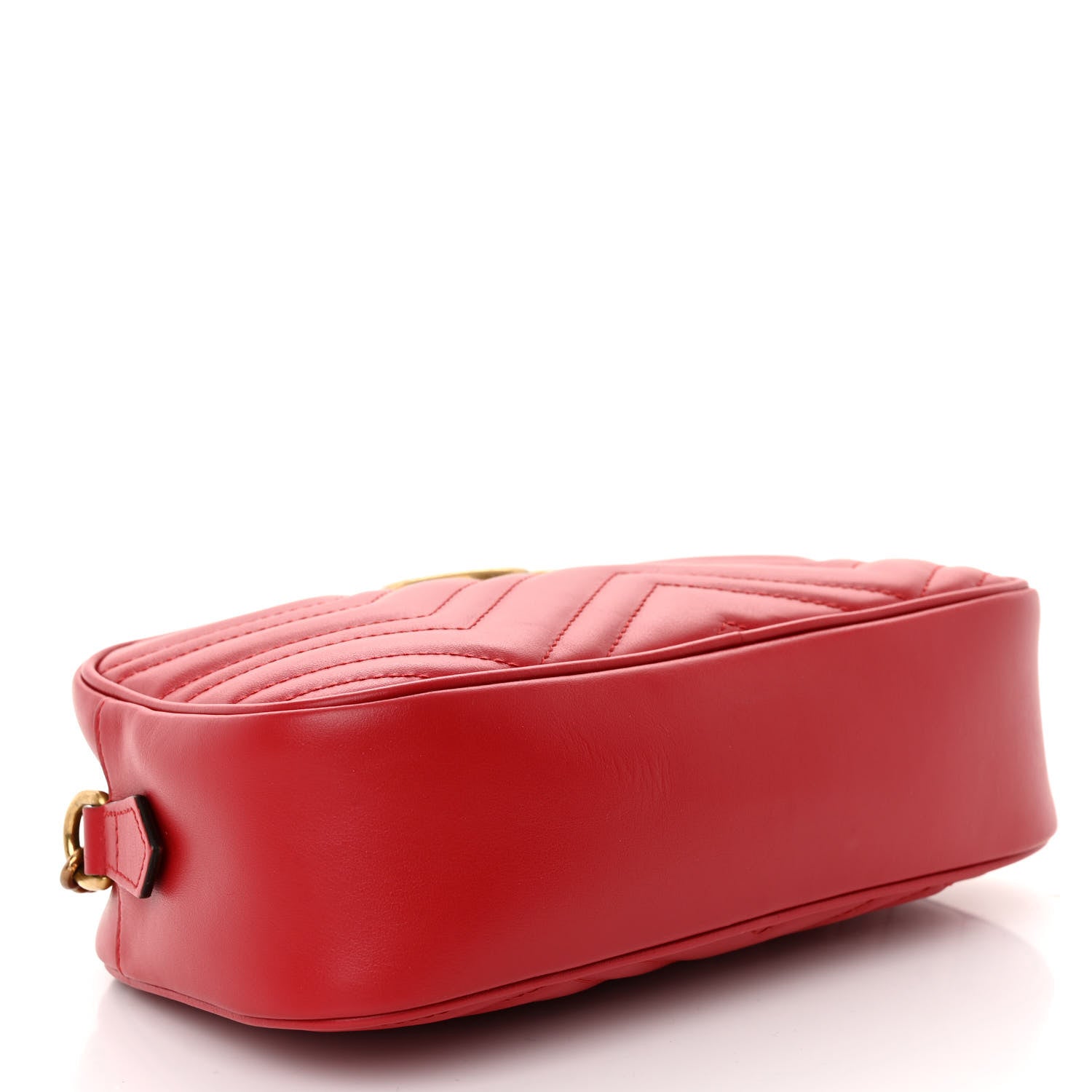Gucci Calfskin Matelasse Small GG Marmont Chain Shoulder Bag Hibiscus Red 4 of 12