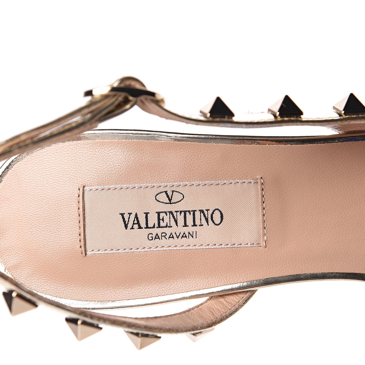 Metallic Pebbled Calfskin Rockstud Half D'Orsay Slingback 50mm Pumps 36 Platino