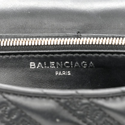 Balenciaga Calfskin Logo Matelasse S BB Round Shoulder Bag Black 6 of 12