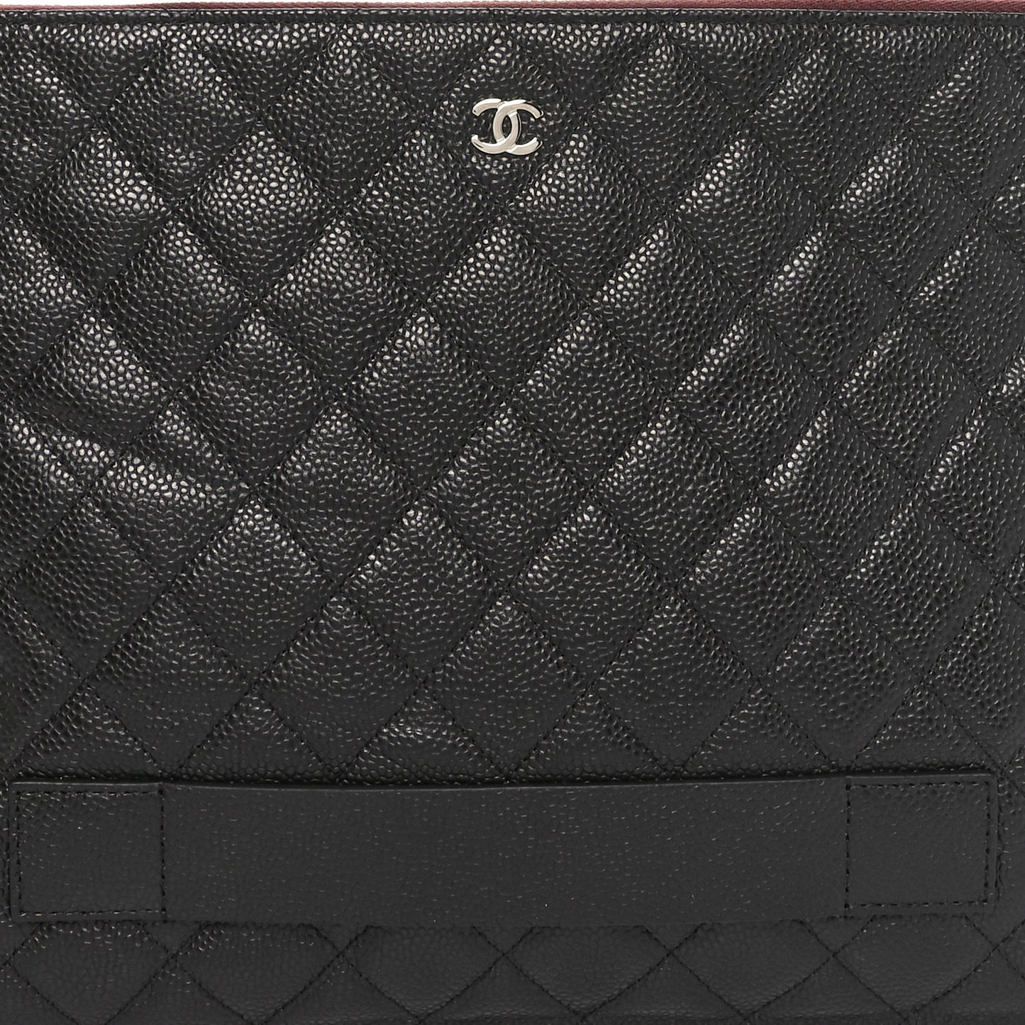 Caviar Quilted Document Portfolio Holder Black
