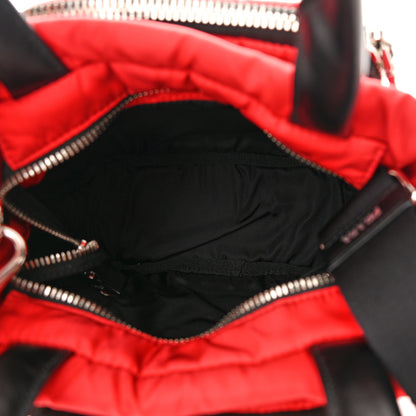 Prada Tessuto Nylon Pocket Small Cargo Tote Rosso Black 5 of 9