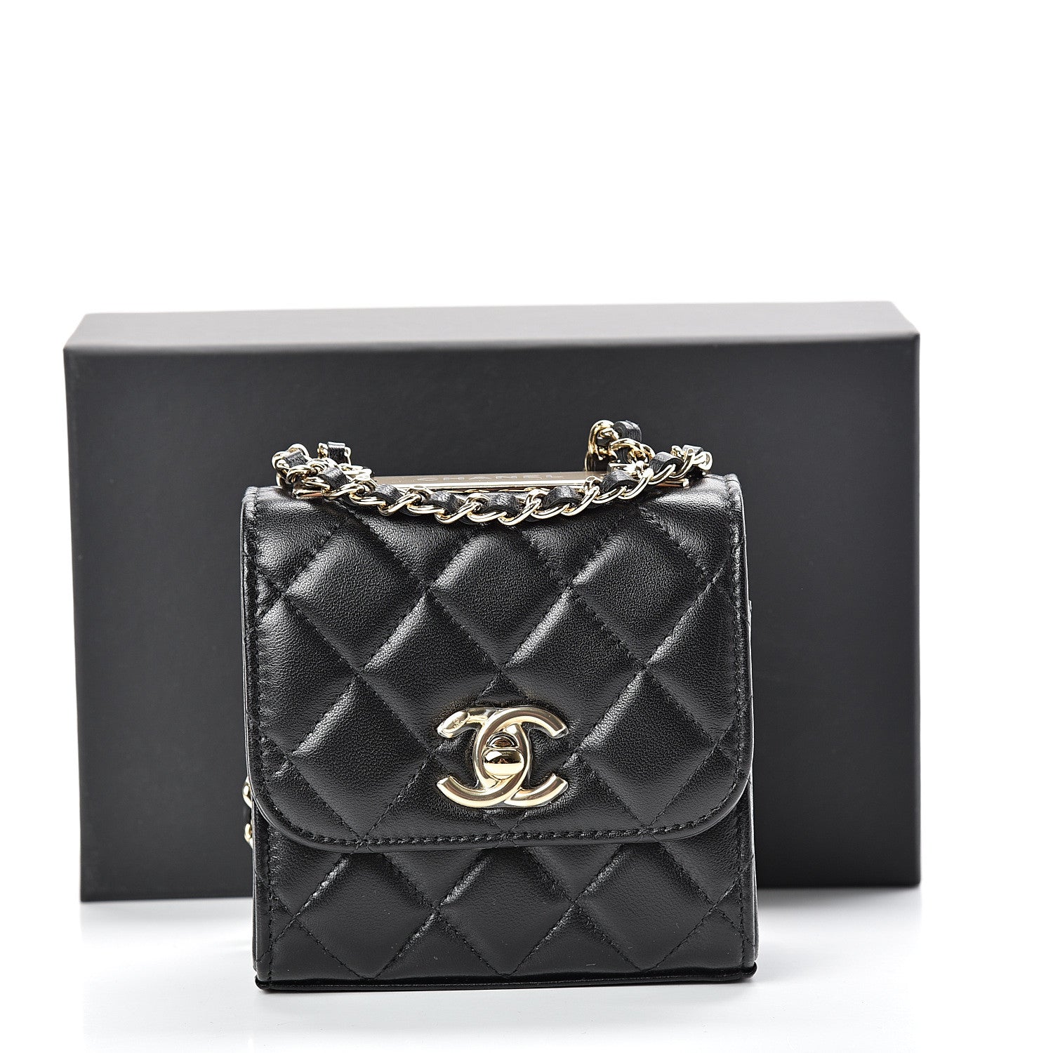 Chanel Lambskin Quilted Mini Trendy CC Chain Wallet Black 11 of 11