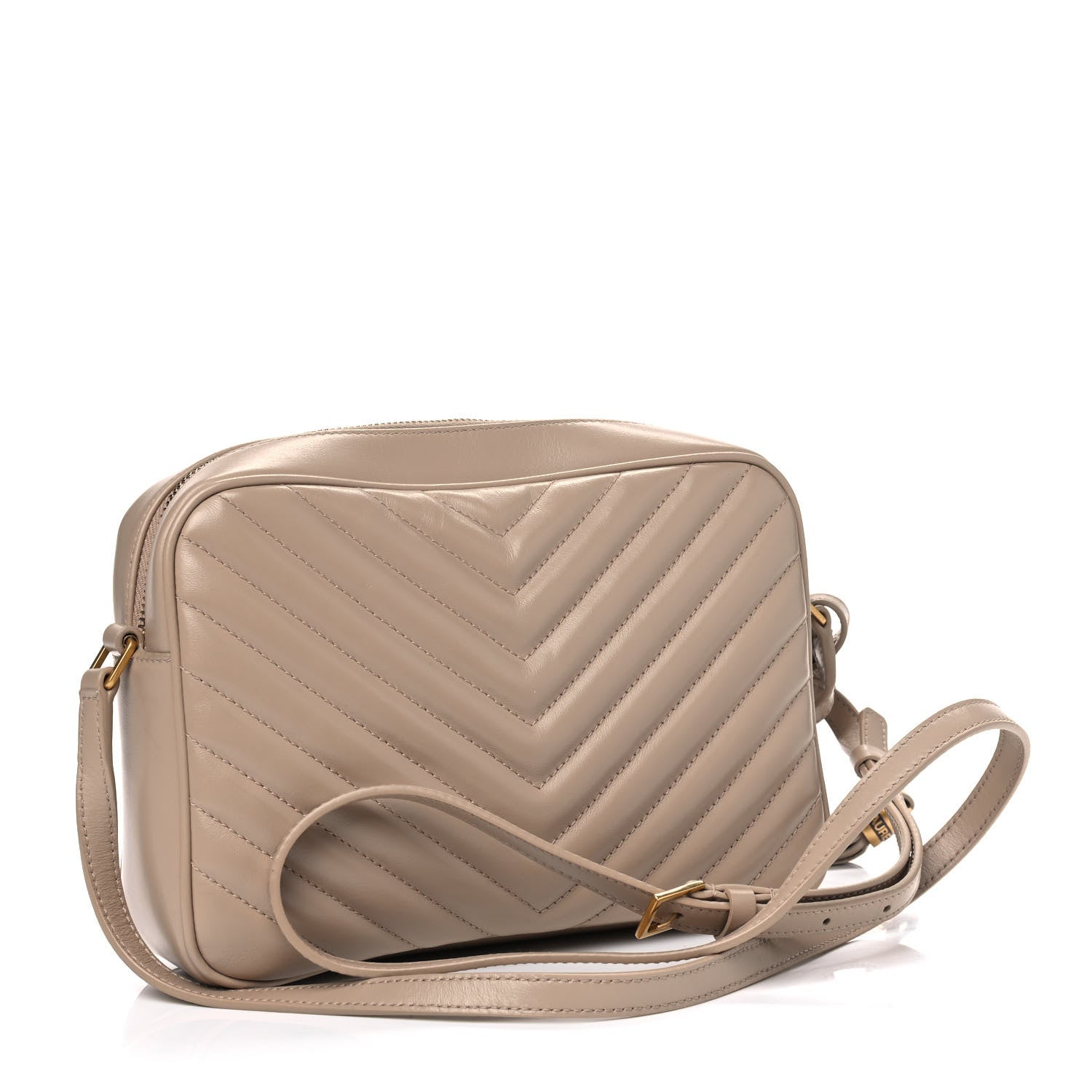 Saint Laurent Calfskin Matelasse Monogram Lou Camera Bag Dark Beige 2 of 6