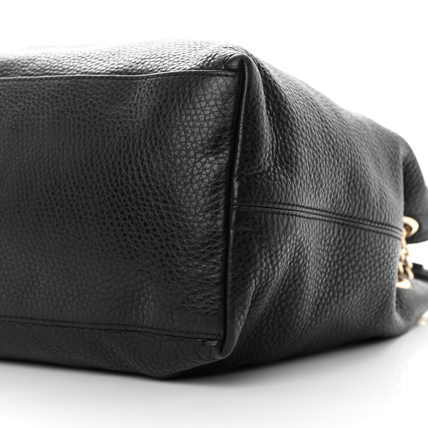 Gucci Pebbled Calfskin Large Soho Chain Shoulder Bag Black 10 of 14