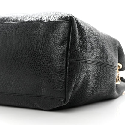 Gucci Pebbled Calfskin Large Soho Chain Shoulder Bag Black 10 of 14