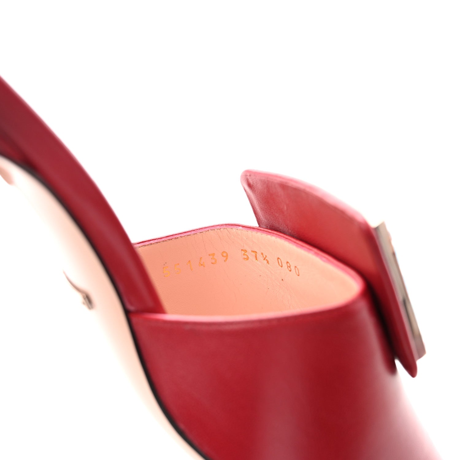 Gucci Malaga Kid Crystal Square G Madelyn Mules 37.5 Romantic Cerise 8 of 8
