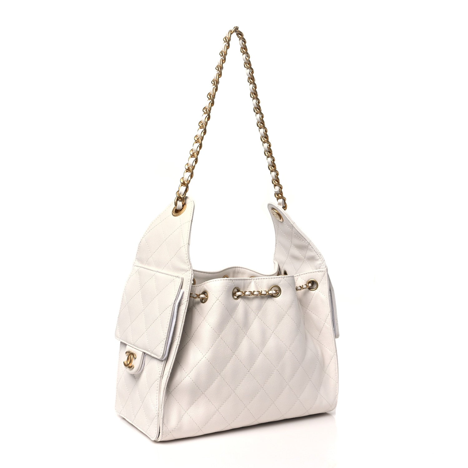 Chanel Caviar Quilted Small Chanel 25 Handbag White 3 of 10