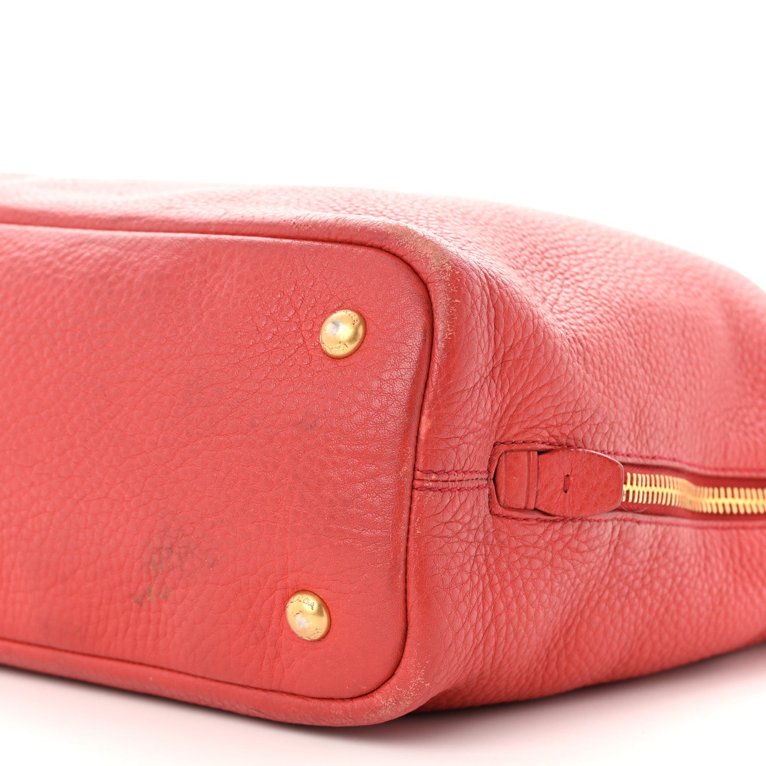 Prada Vitello Daino Side Zip Shopper Tote Rosso 10 of 18