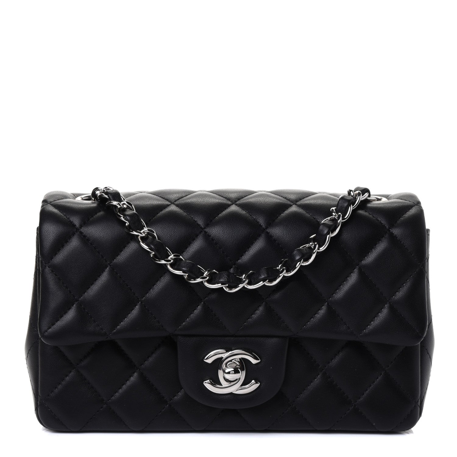 Chanel Lambskin Quilted Mini Rectangular Flap Black 1 of 4