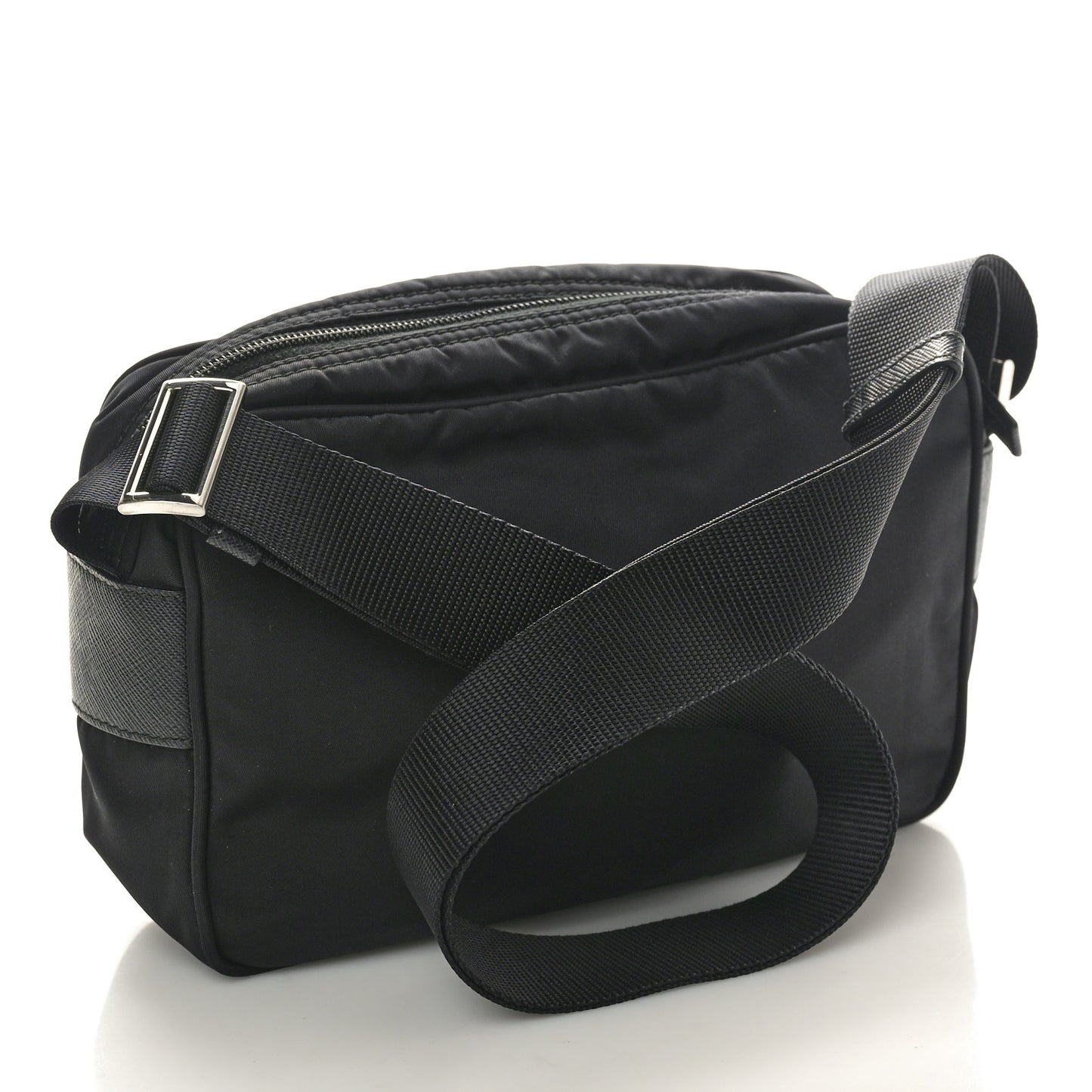 Tessuto Nylon Triangle Shoulder Bag Black