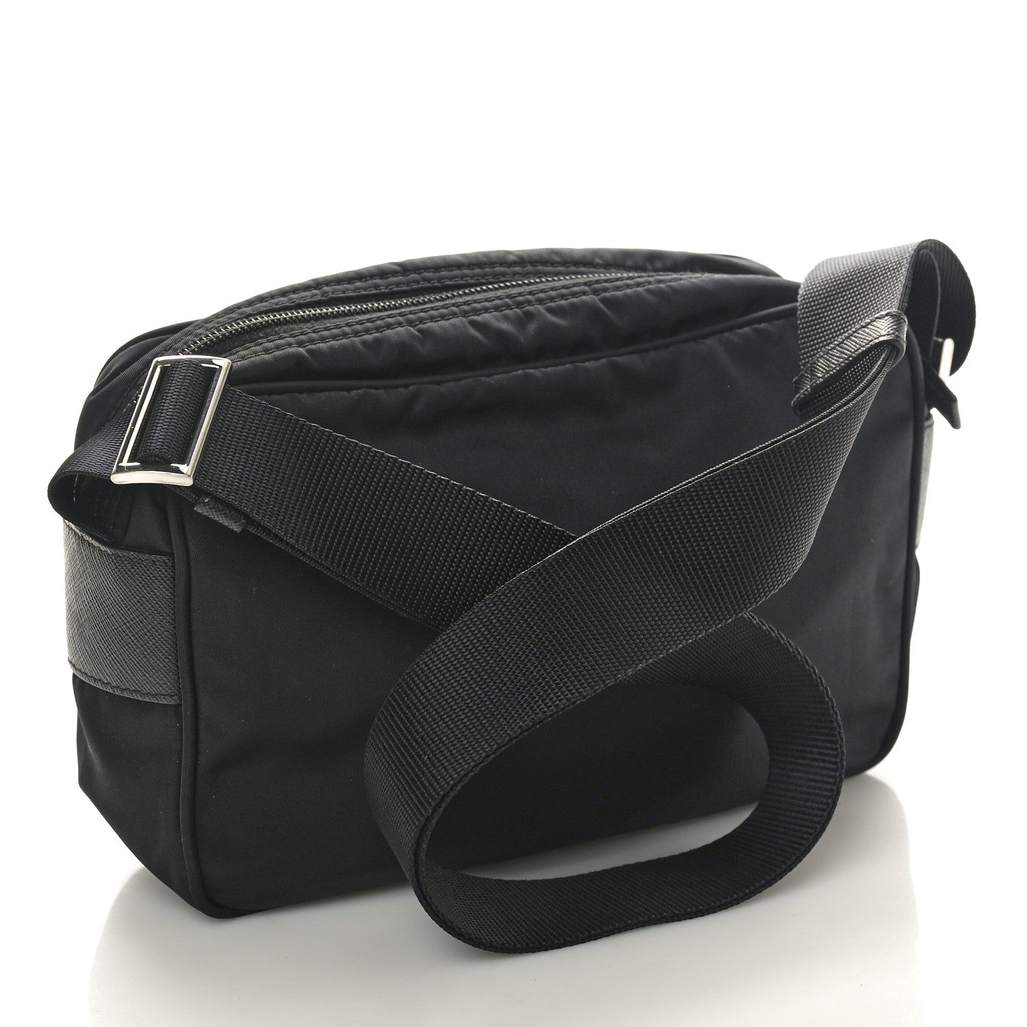 Prada Tessuto Nylon Triangle Shoulder Bag Black 3 of 10