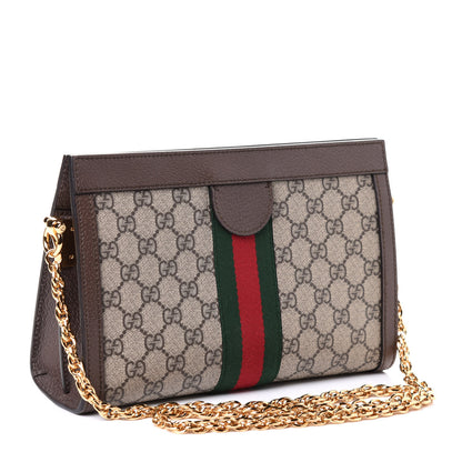 Gucci GG Supreme Monogram Web Small Ophidia Chain Shoulder Bag Brown 2 of 4