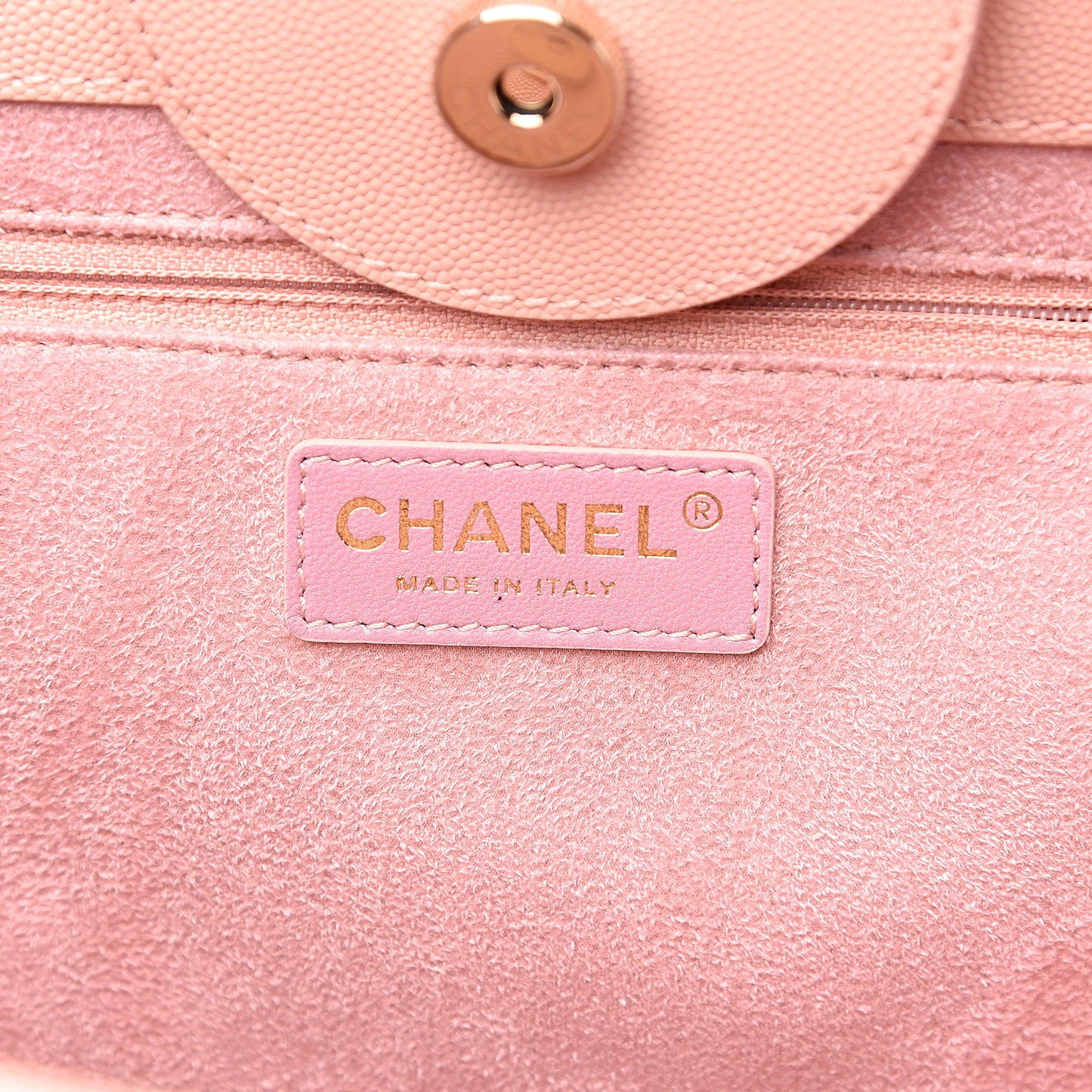 Caviar Small Studded Deauville Tote Light Pink