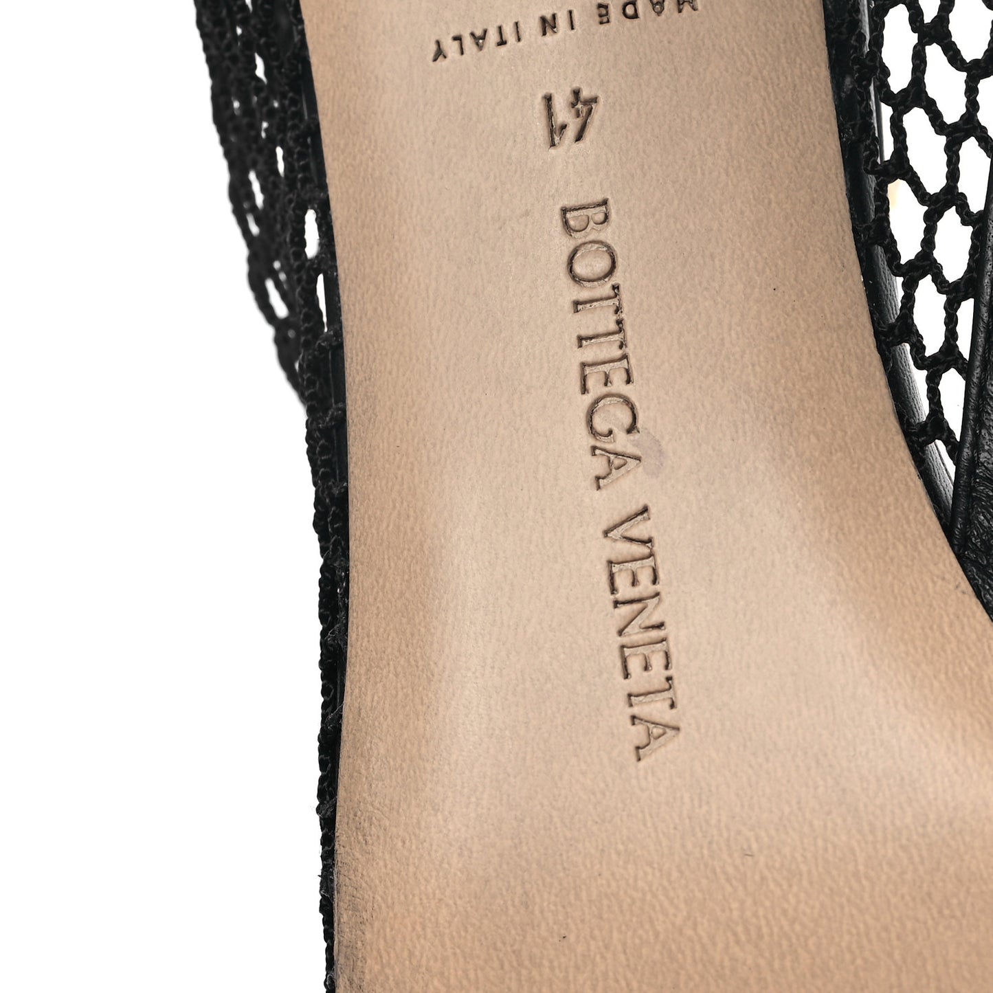 Mesh Nappa Chunky Chain Sandals 41 Black