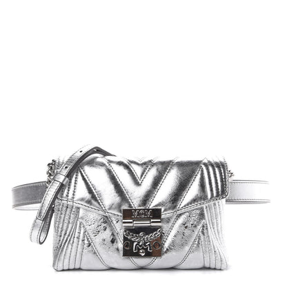 MCM Metallic Calfskin Small Patricia Belt Bag Berlin Silver 1 of 11