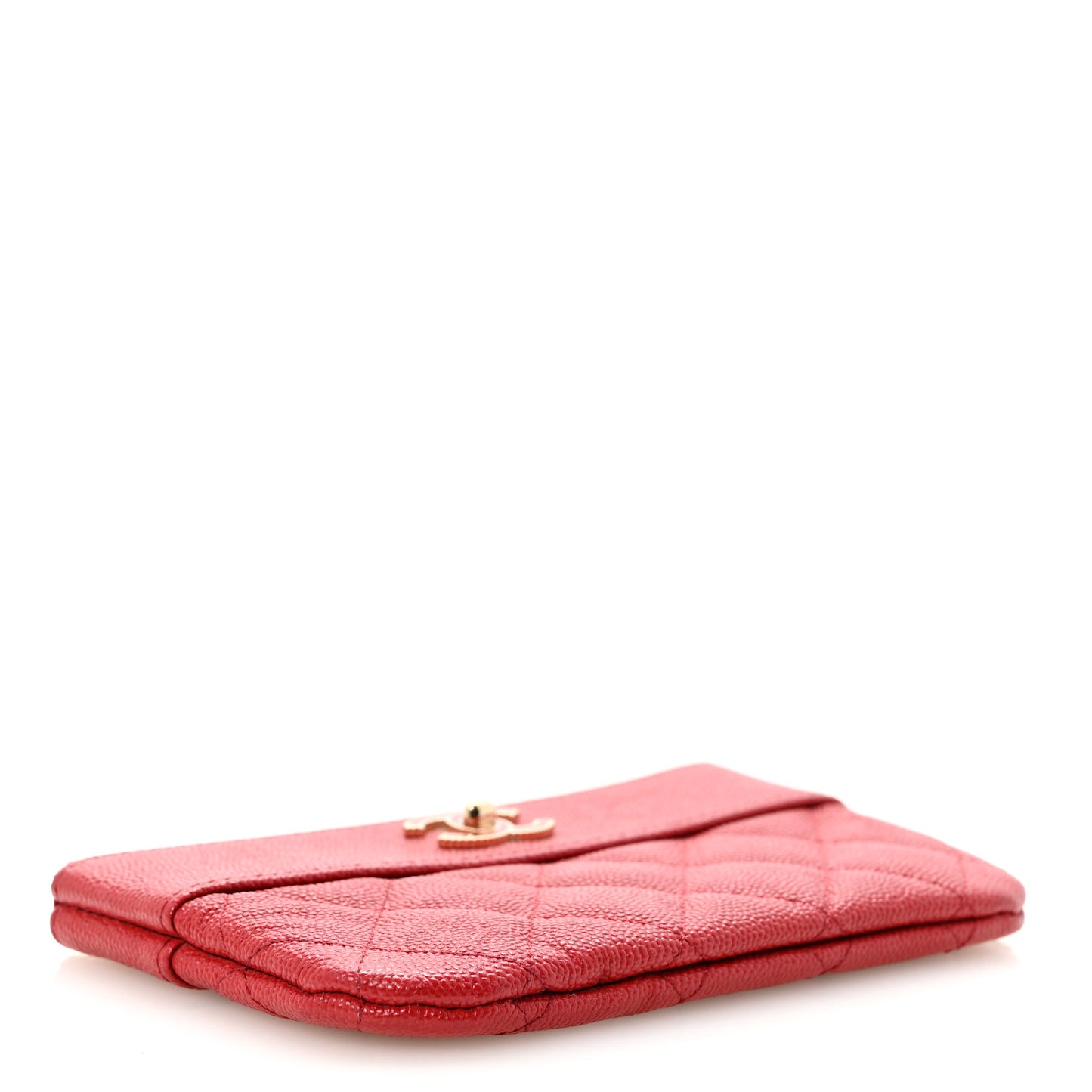 Caviar Quilted Small Vintage Mademoiselle Cosmetic Case Red