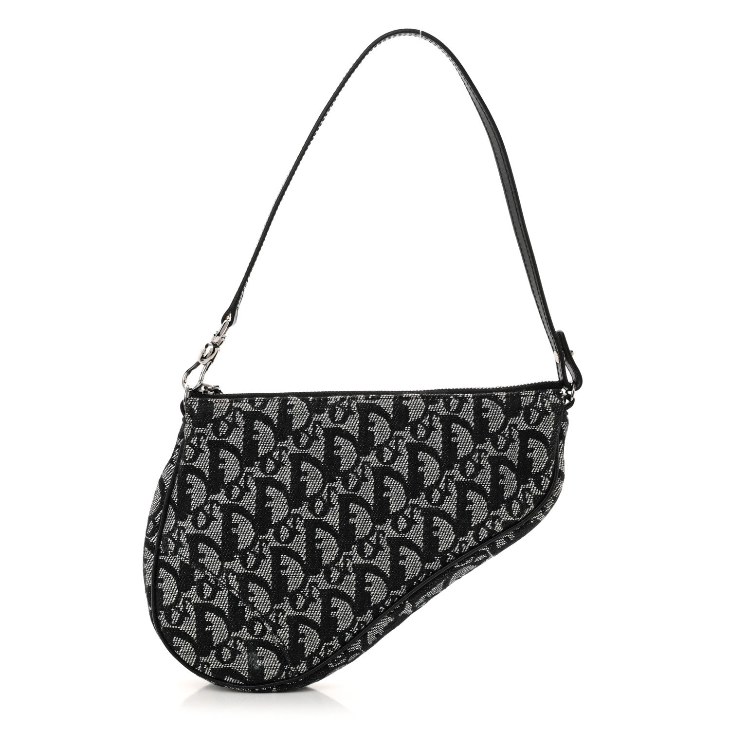 Christian Dior Monogram Mini Saddle Pochette Black 1 of 10