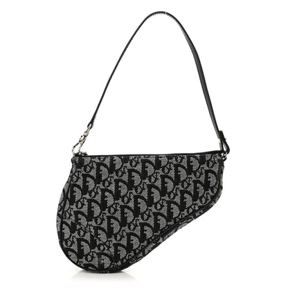 Christian Dior Monogram Mini Saddle Pochette Black 1 of 10