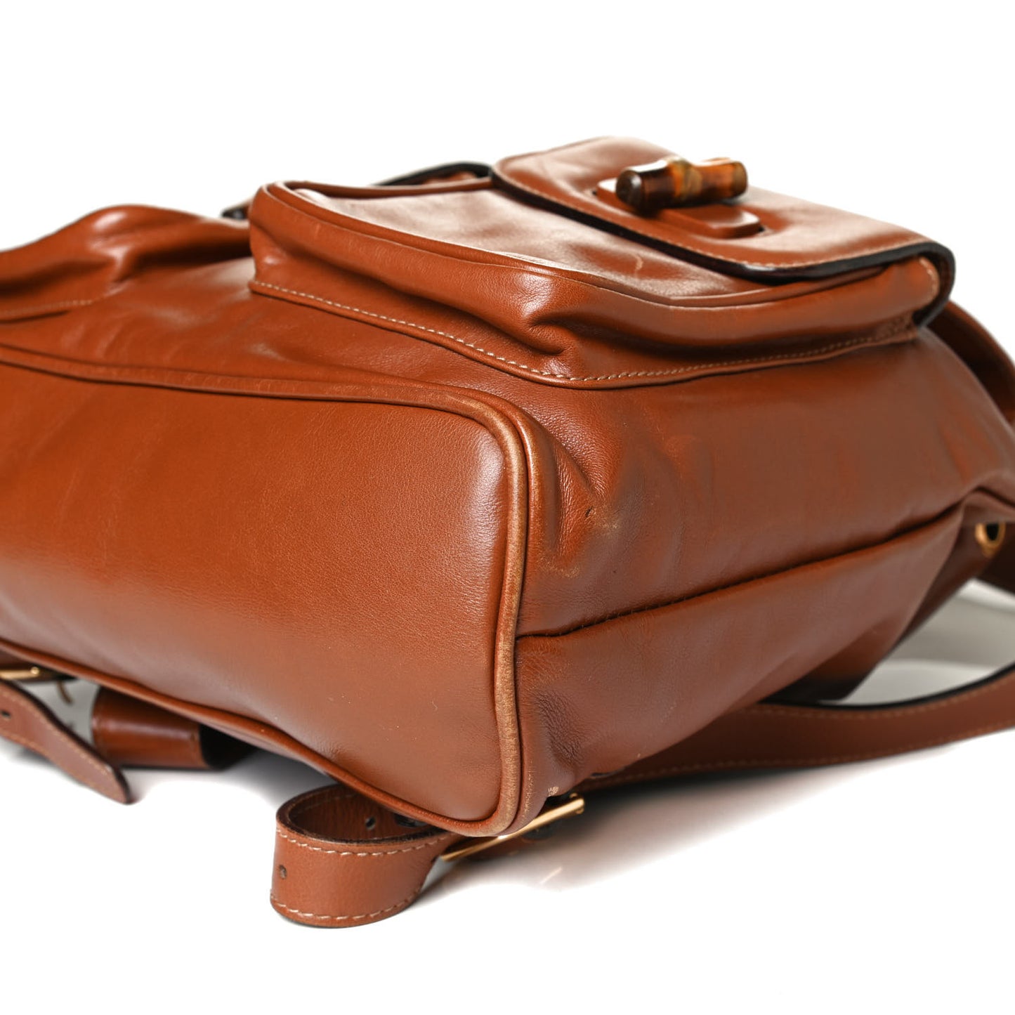 Calfskin Bamboo Backpack Brown