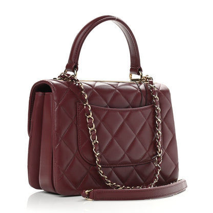 Chanel Lambskin Quilted Small Trendy CC Flap Dual Handle Bag Burgundy 3 of 8
