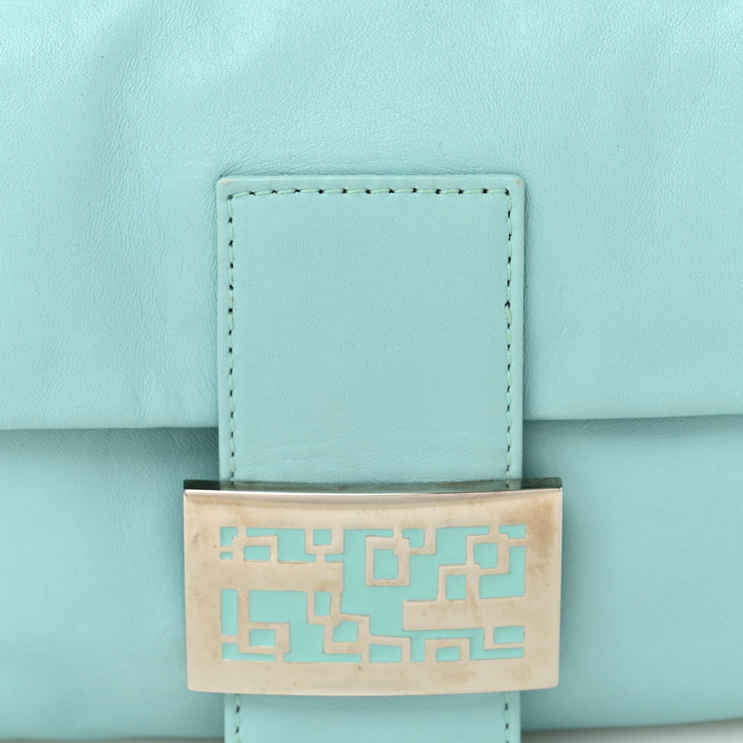 Fendi Nappa Elefante Baguette Light Blue 7 of 9