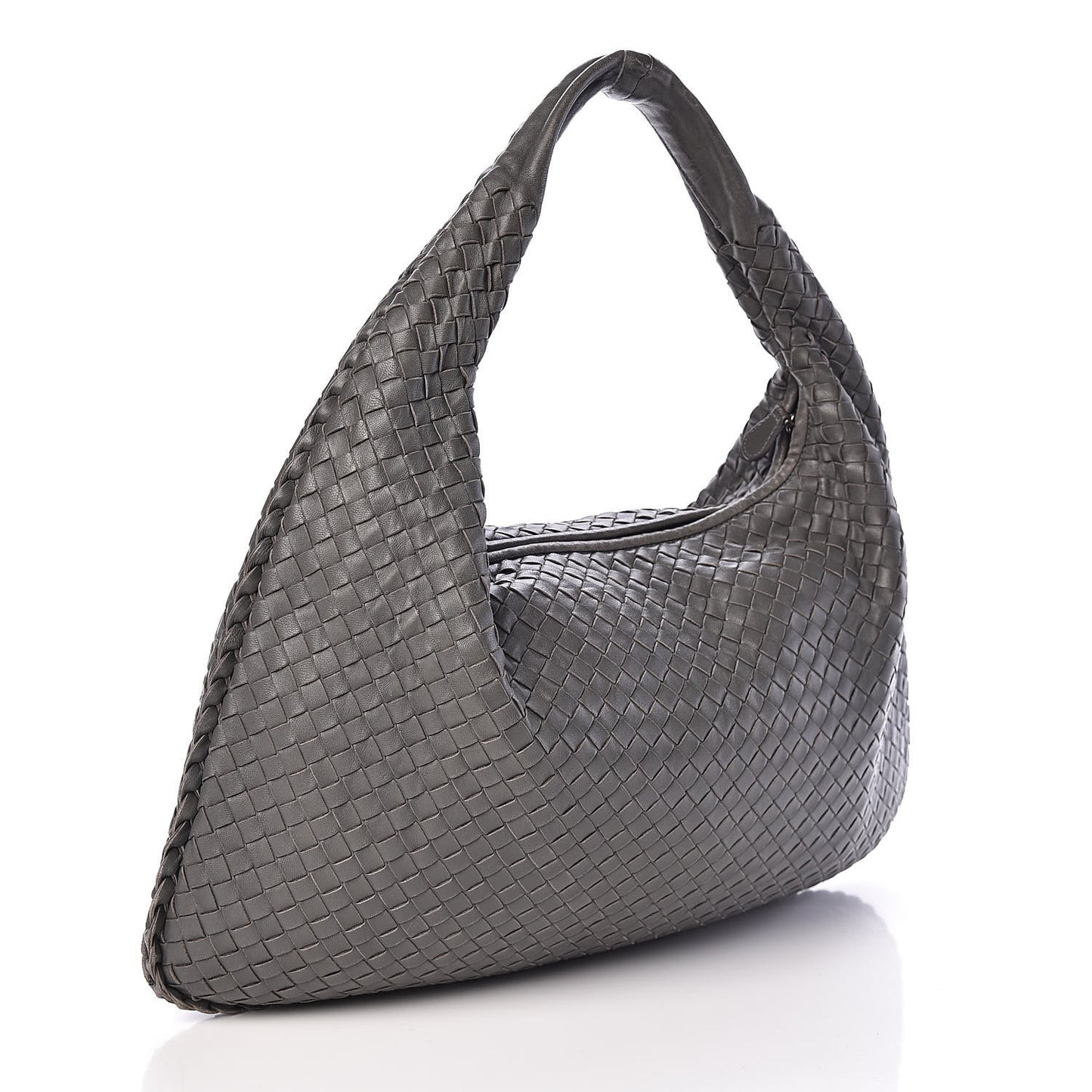 Nappa Intrecciato Large Veneta Hobo Grey