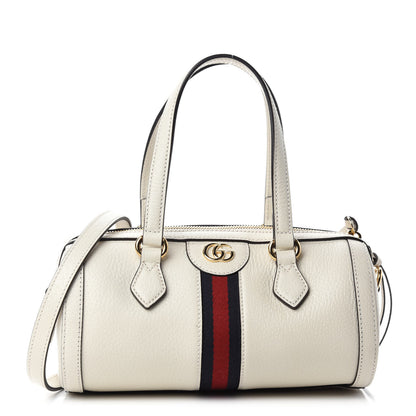 Gucci Textured Calfskin Ophidia Boston Bag Mystic White 1 of 10
