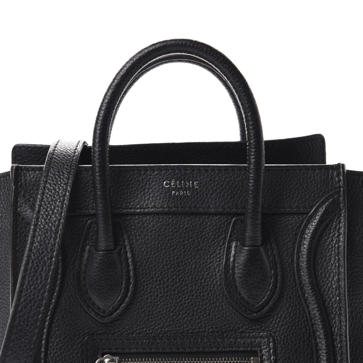 Drummed Calfskin Nano Luggage Black