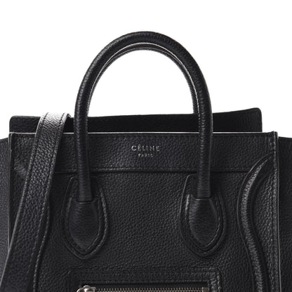 Celine Drummed Calfskin Nano Luggage Black 9 of 9