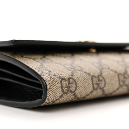Gucci Dollar Calfskin GG Supreme Monogram Petite GG Marmont Wallet Chain Bag Black Beige Ebony 9 of 10