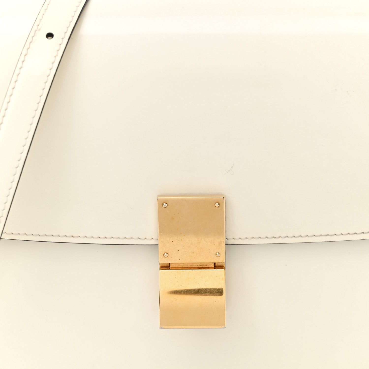 Celine Spazzolato Calfskin Medium Classic Box Flap Bag White 7 of 12