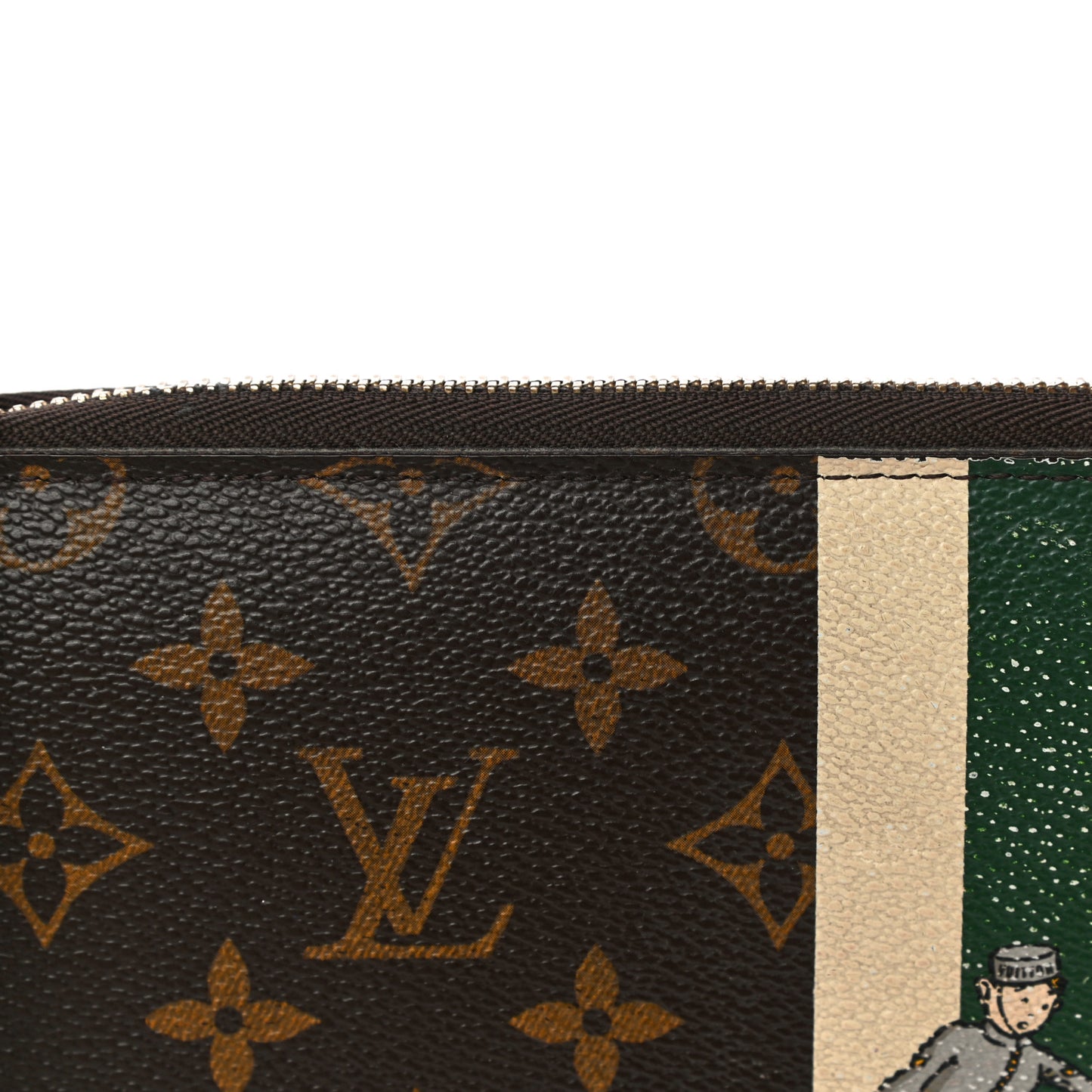 Monogram Groom Zippy Organizer Wallet Green