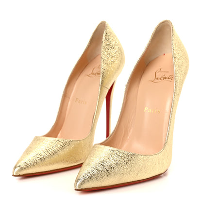 Christian Louboutin Nappa Pepite So Kate 120 Pumps 38 Gold 4 of 9