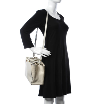 Fendi Vitello Elite Flamingo Petite 2Jours Tote Latte Bianco 3 of 13