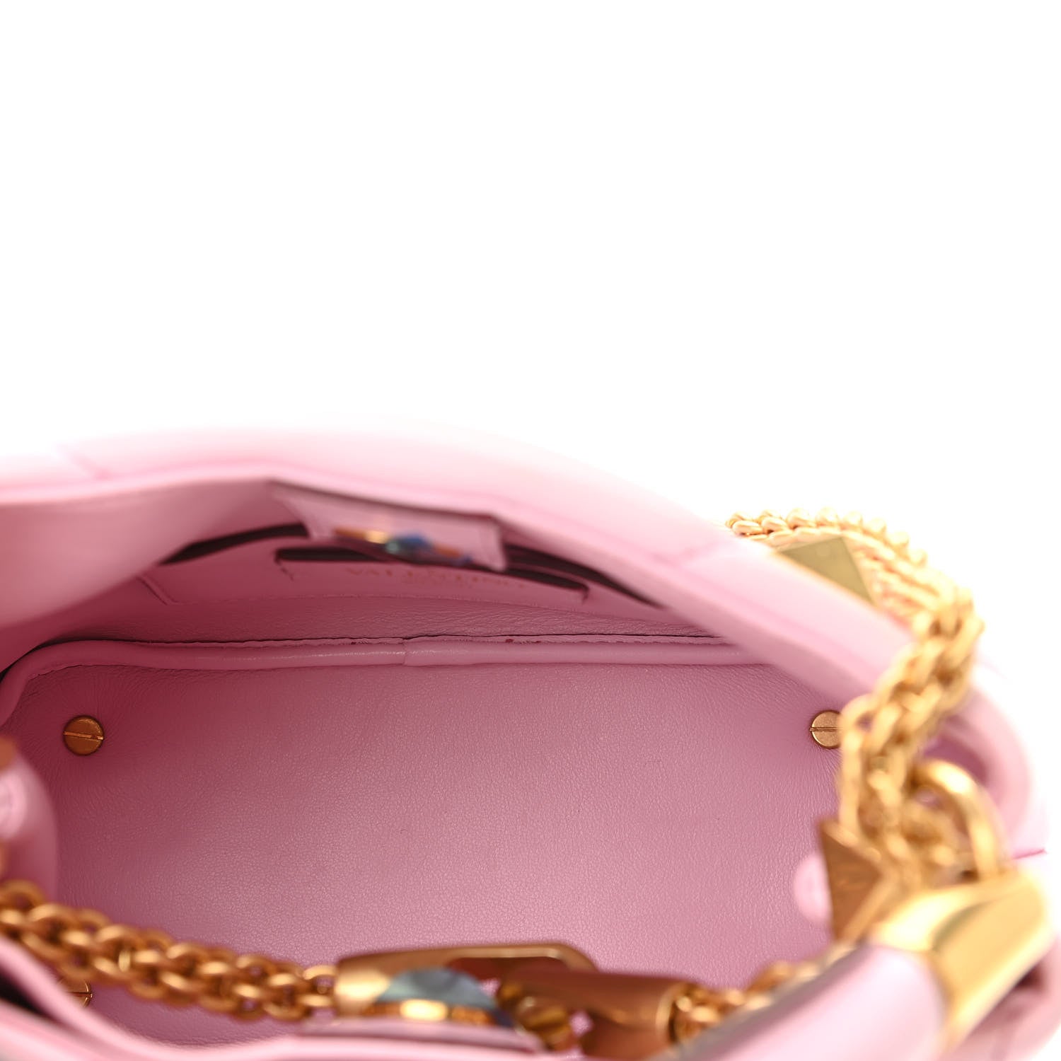 Valentino Garavani Nappa Mini Roman Stud The Handle Bag Pink Borealis 5 of 9