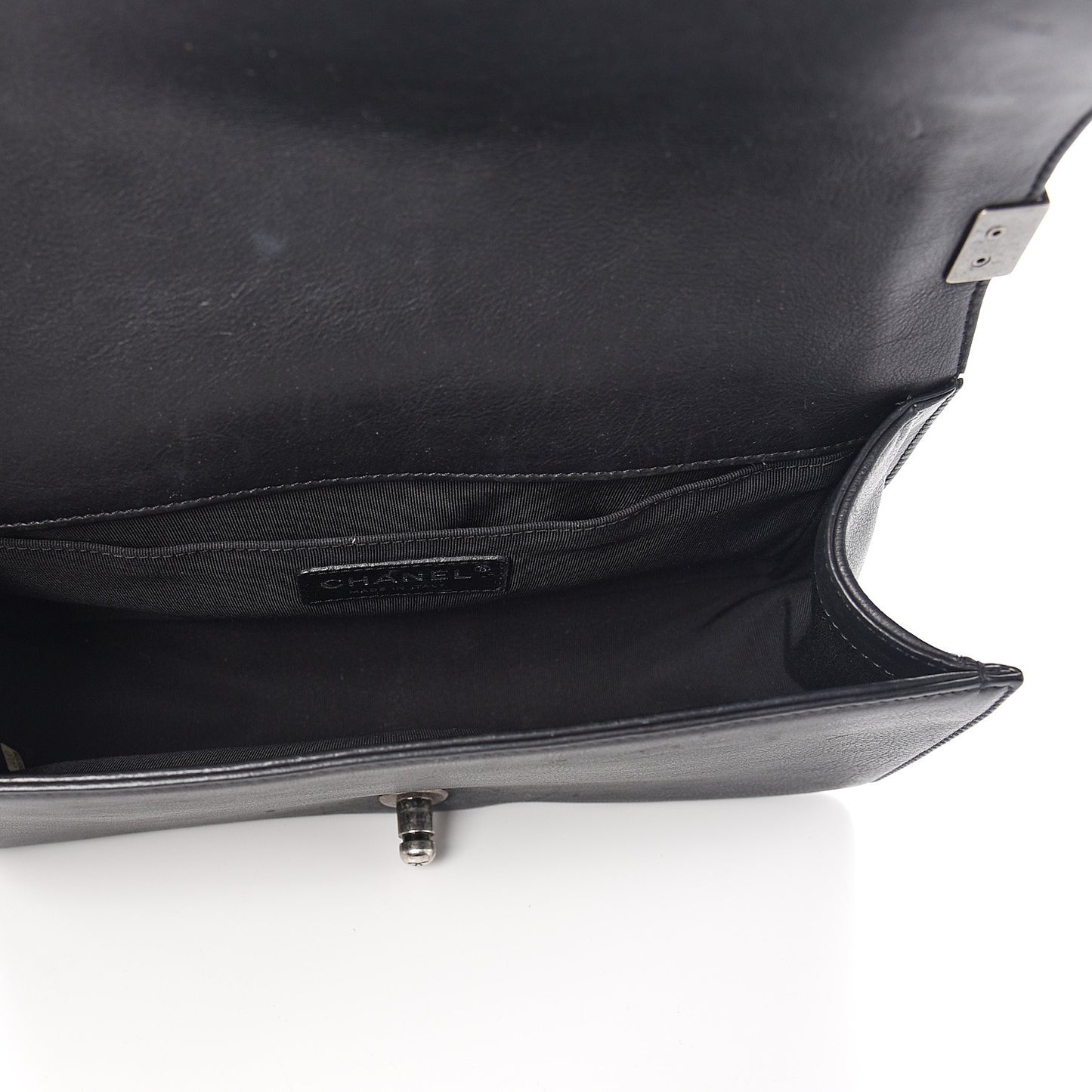 Calfskin Quilted Medium Boy Flap Black