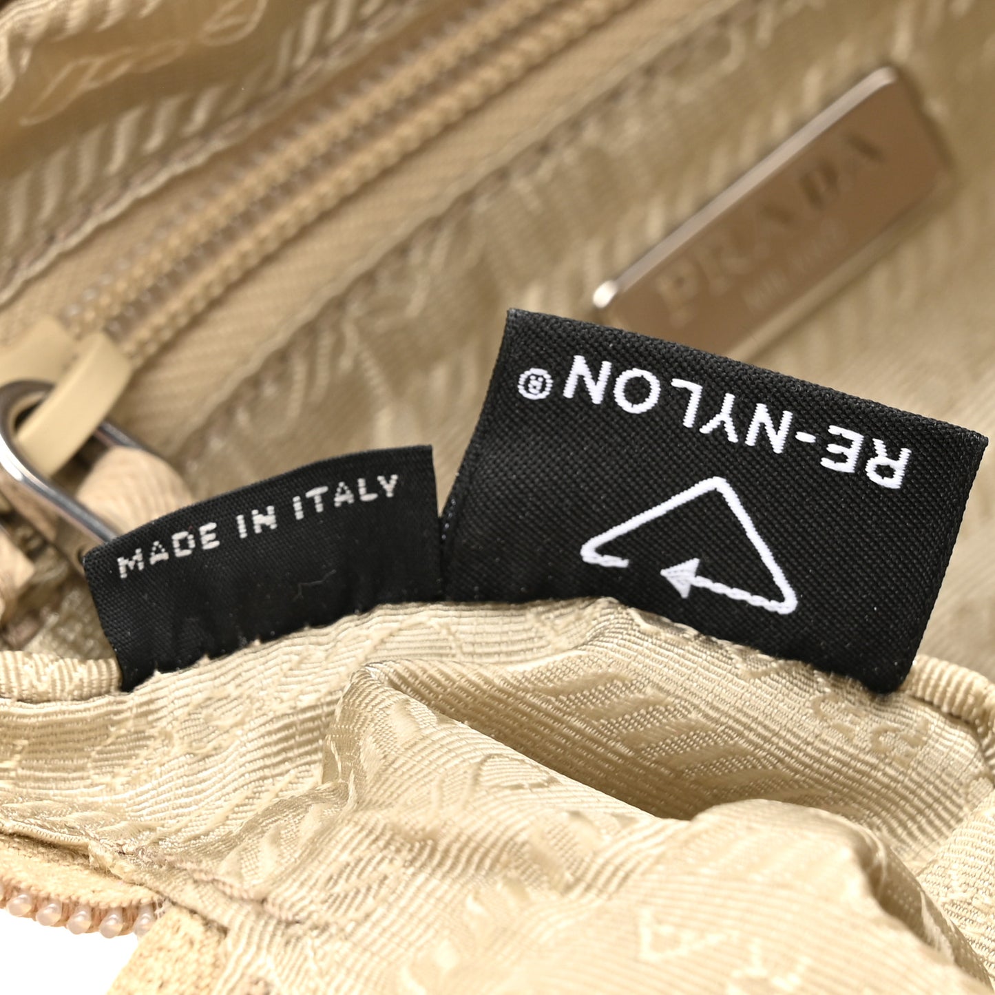 Tessuto Nylon Saffiano Wristlet Cammeo