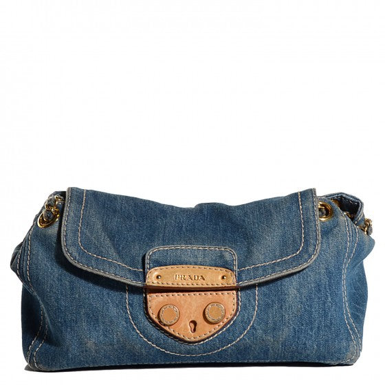 Prada Denim Shoulder Bag Avio 1 of 20