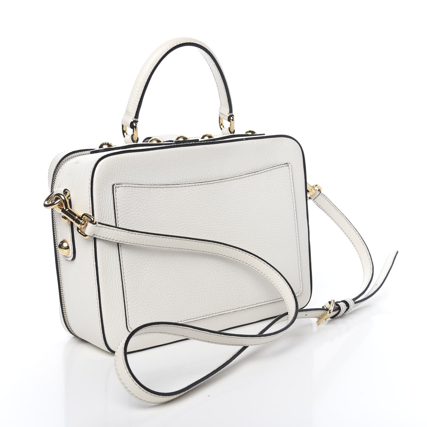Dolce & Gabbana Drummed Calfskin Rosaria Shoulder Bag White 3 of 14
