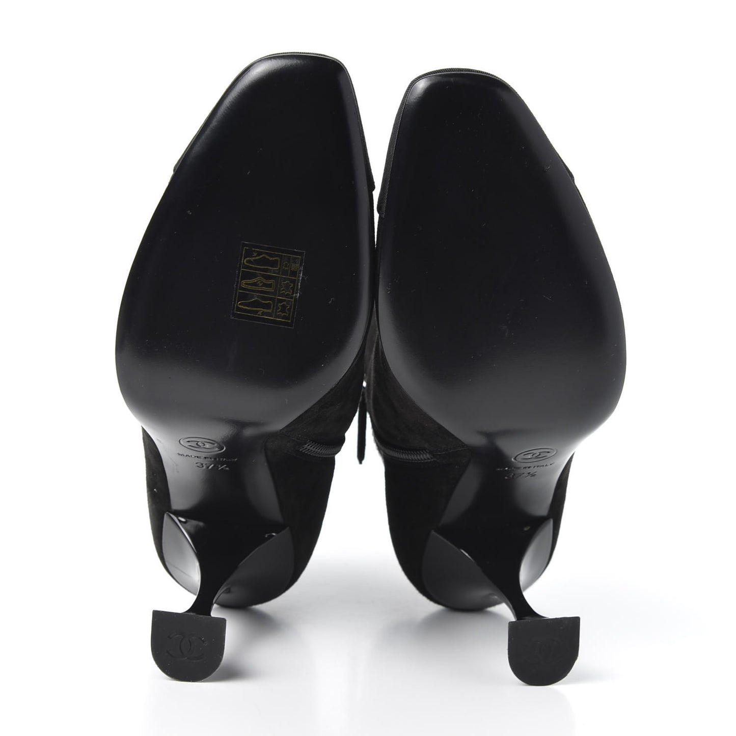 Suede Crystal Star Short Boots 37.5 Black