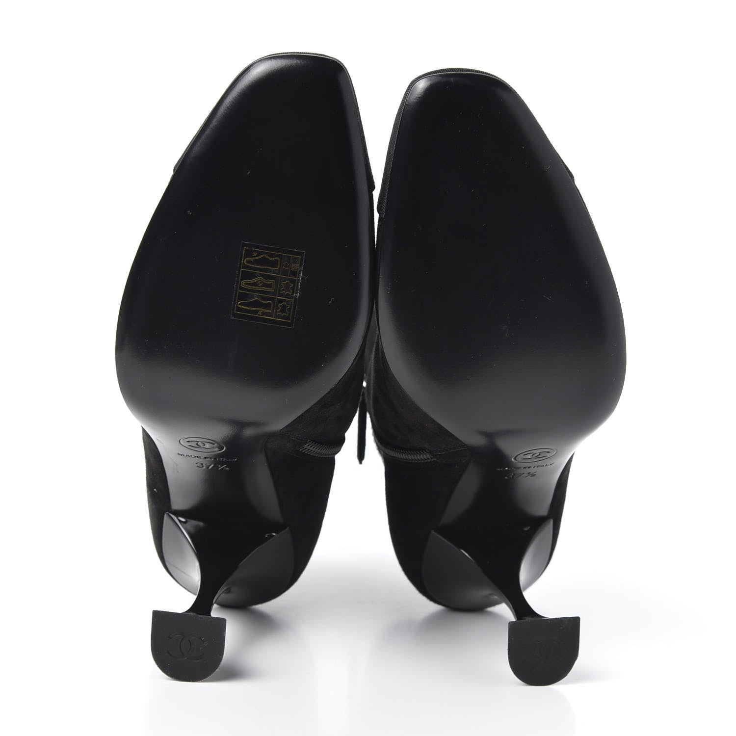 Chanel Suede Crystal Star Short Boots 37.5 Black 5 of 9