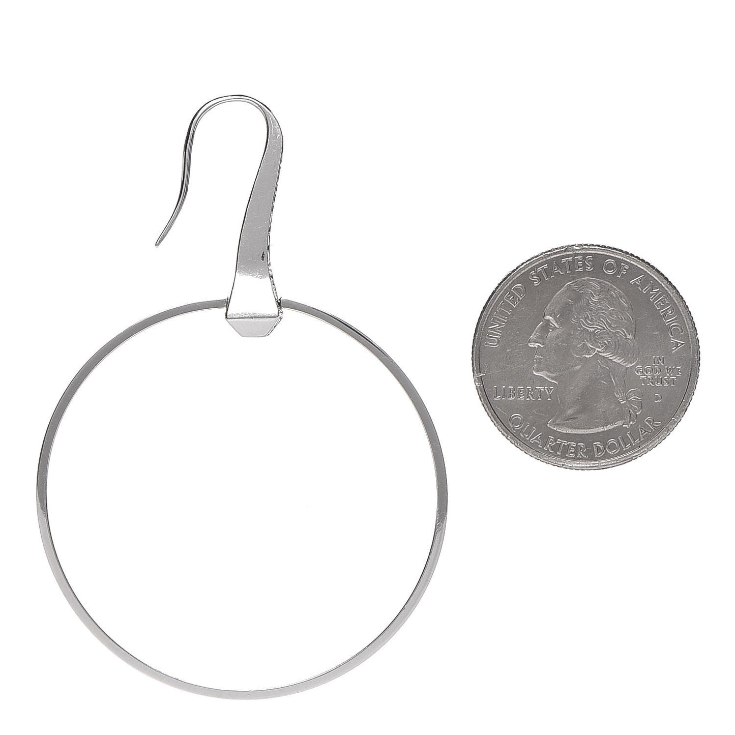 18K White Gold Diamond Chiodo Hoop Earrings