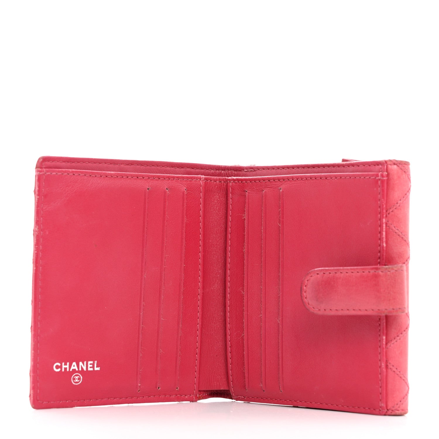 Chanel Calfskin Diamond Stitch Compact French Flap Wallet Pink 5 of 12