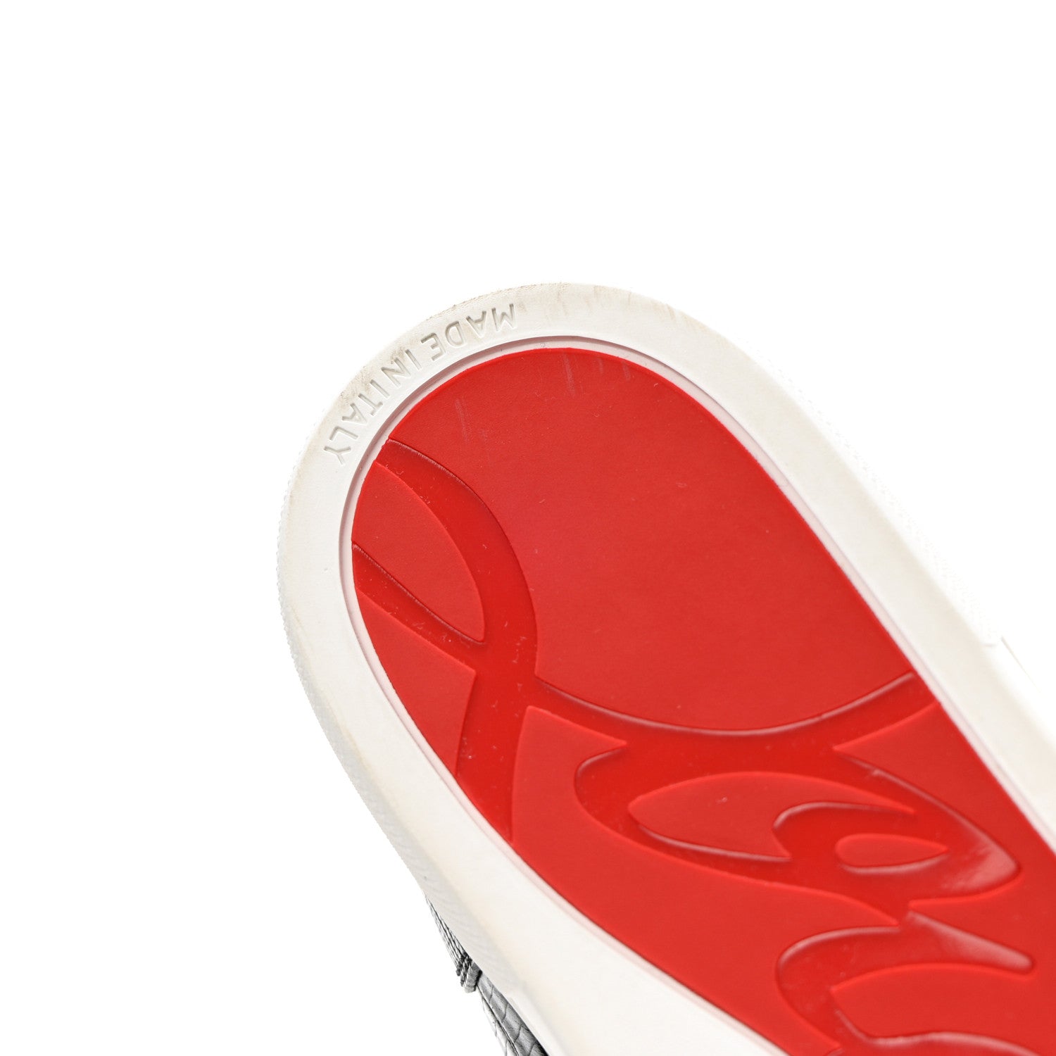 Christian Louboutin Calfskin Lizard Embossed Womens Lou Spikes Flat Sneakers 40.5 Black 11 of 13