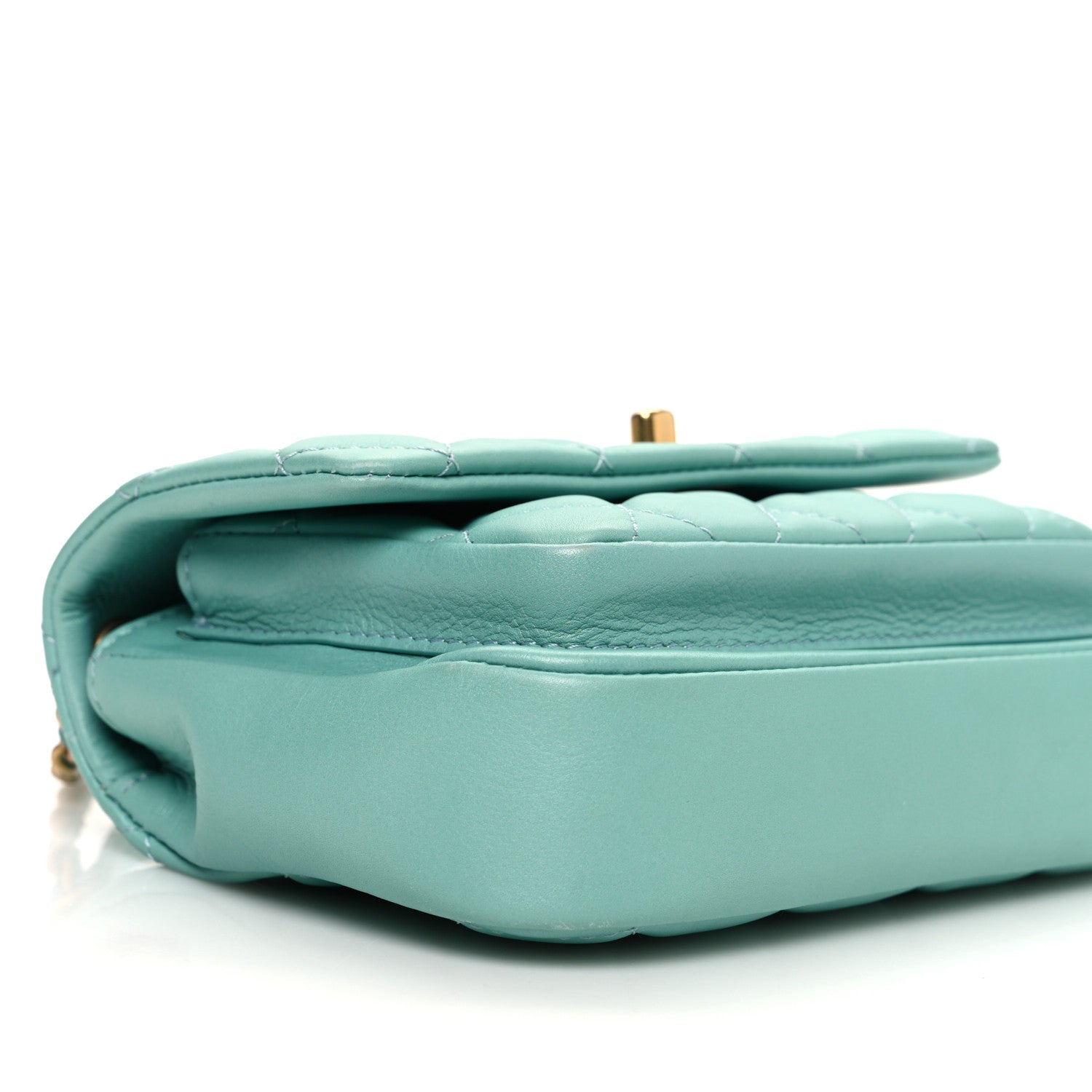 Chanel Calfskin Quilted Top Handle Flap Light Blue 9 of 14