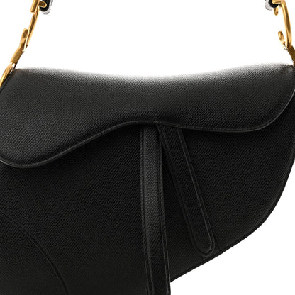 Christian Dior Grained Calfskin Saddle Bag Black 8 of 10