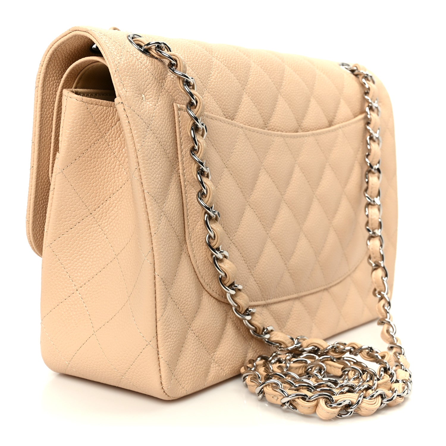 Chanel Caviar Quilted Jumbo Double Flap Beige Clair 3 of 12