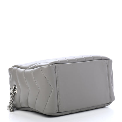 Saint Laurent Calfskin Y Quilted Monogram Small Loulou Bowling Bag Light Gray 3 of 4