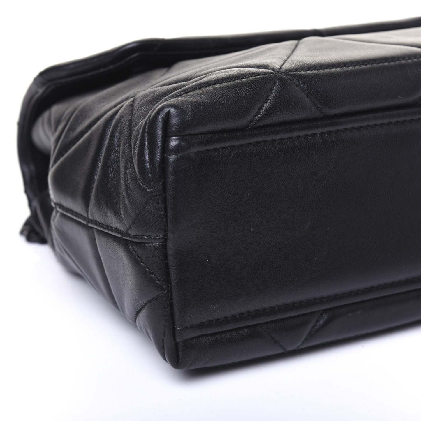 Nappa Triangle Stitched Large Spectrum Bag Black