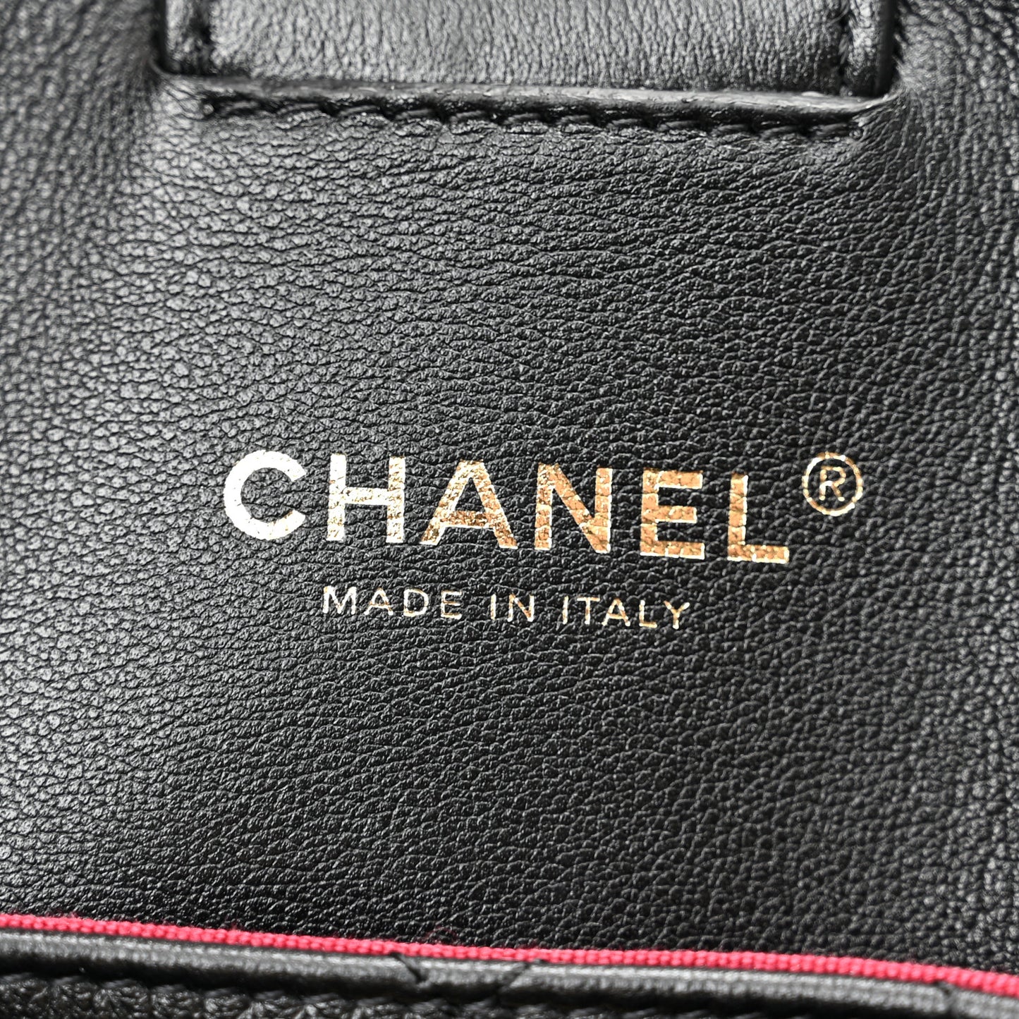 Calfskin Quilted Chain Shopping Tote Black